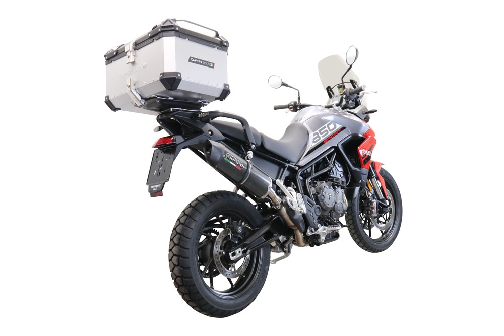 Topkoffer GPR TECH compatibel met  Triumph Tiger 850 Sport 2020/2024 e5 Alüminyum üst çanta, özel plaka dahil gümüş rengi Kapasite Litre 55