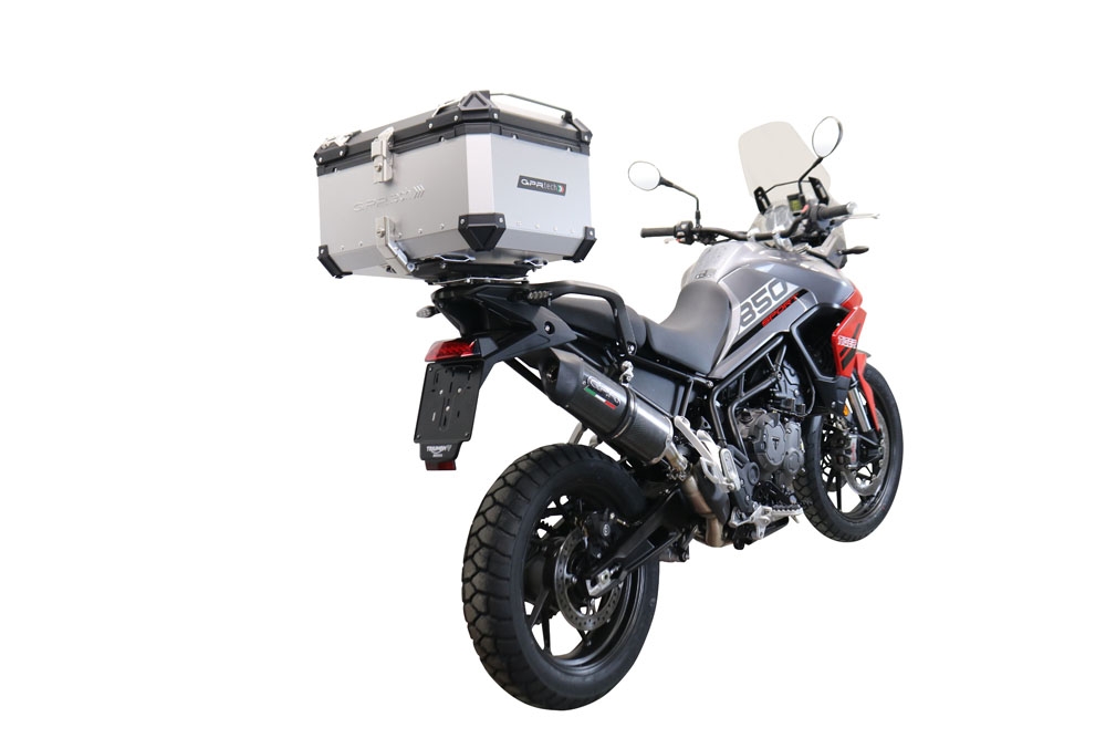 Topkoffer GPR TECH compatibel met  Triumph Tiger 850 Sport 2020/2024 e5 Alüminyum üst çanta, özel plaka dahil gümüş rengi Kapasite Litre 55