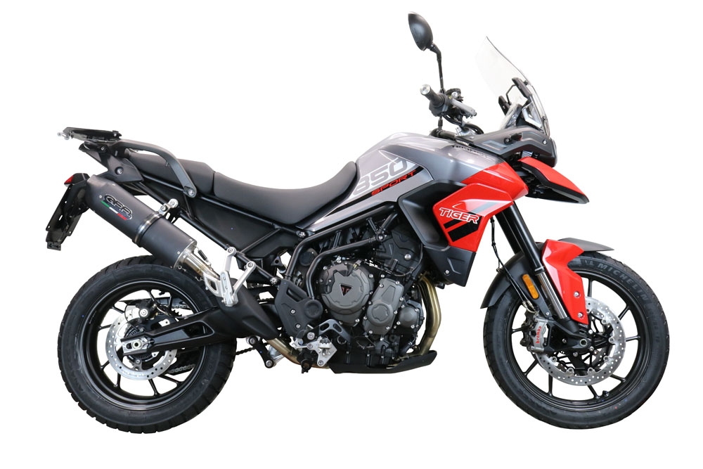 Egzoz ile uyumlu Triumph Tiger 850 2020-2024, Furore Evo4 Nero, Egzoz yasal, onaylı, çıkarılabilir db killer ve bağlantı borulu susturucu 