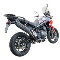 Egzoz ile uyumlu Triumph Tiger 850 2020-2024, Furore Evo4 Nero, Egzoz yasal, onaylı, çıkarılabilir db killer ve bağlantı borulu susturucu 
