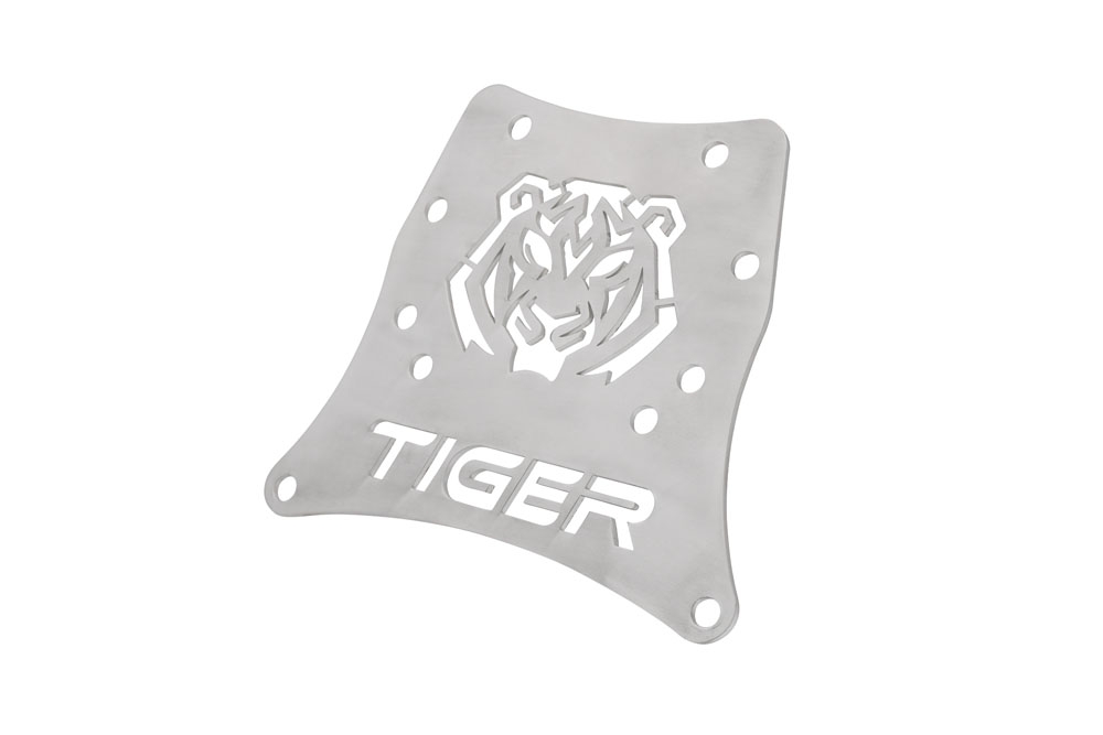GPR TECH compatible with  Triumph Tiger 900 2020/2023 e5 GPR TECH SPECIFIC TITANIUM PLATE TOP CASE-ALPITECH 35/55 LT compatible with original luggage rack,titanium made with 4 anchor points