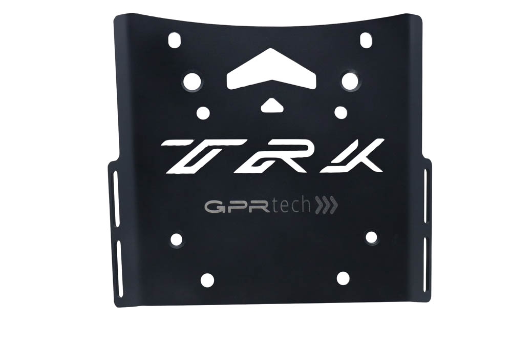 GPR TECH compatible with  Benelli Trk 502 2021/2024 e5 GPR TECH SPECIFIC TITANIUM PLATE TOP CASE-ALPITECH 35/55 LT compatible with original luggage rack,titanium made with 4 anchor points