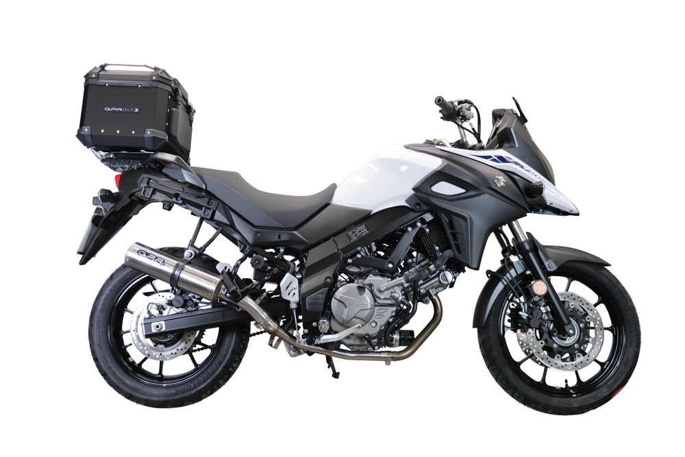 Topkoffer GPR TECH compatibel met  Suzuki V-Strom 1050 Xt/De 2020/2024 e5 Alüminyum üst kasa, siyah renk ve özel plaka dahildir Kapasite Litre 35