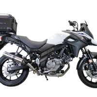 Topkoffer GPR TECH compatibel met  Suzuki V-Strom Dl 1000 2017/2019 e4 Alüminyum üst çanta, özel plaka dahil gümüş rengi Kapasite Litre 35