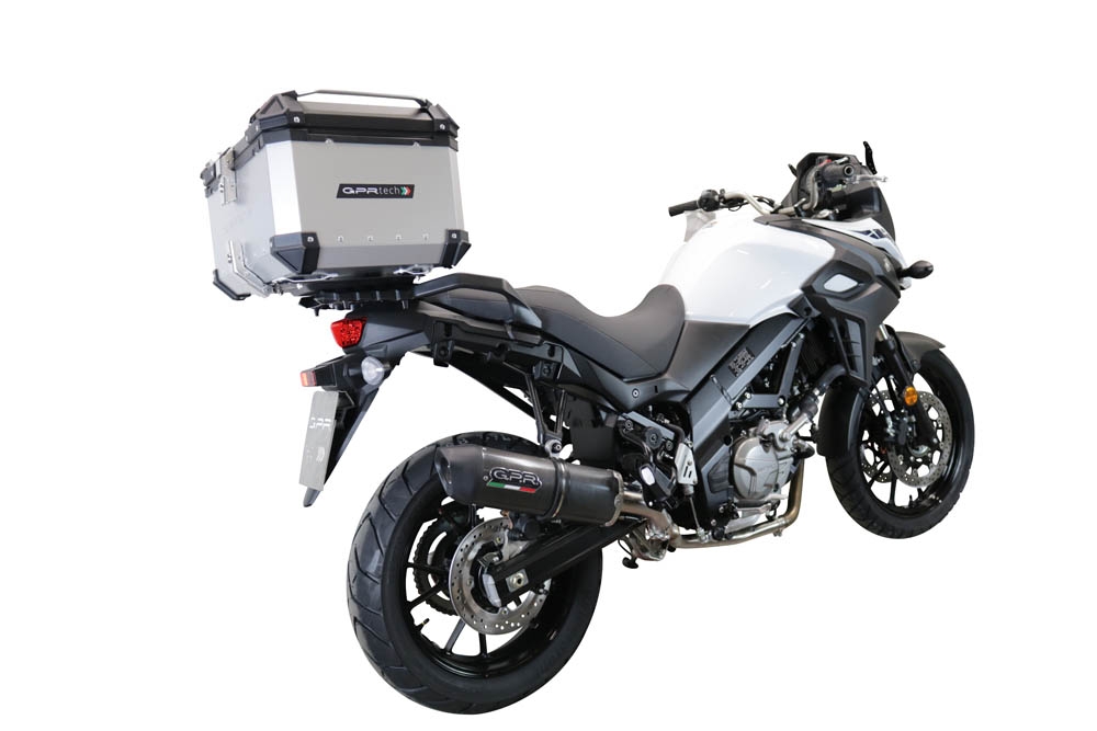 Topkoffer GPR TECH compatibel met  Suzuki V-Strom Dl 650 2012/2016 e3 Alüminyum üst çanta, özel plaka dahil gümüş rengi Kapasite Litre 55