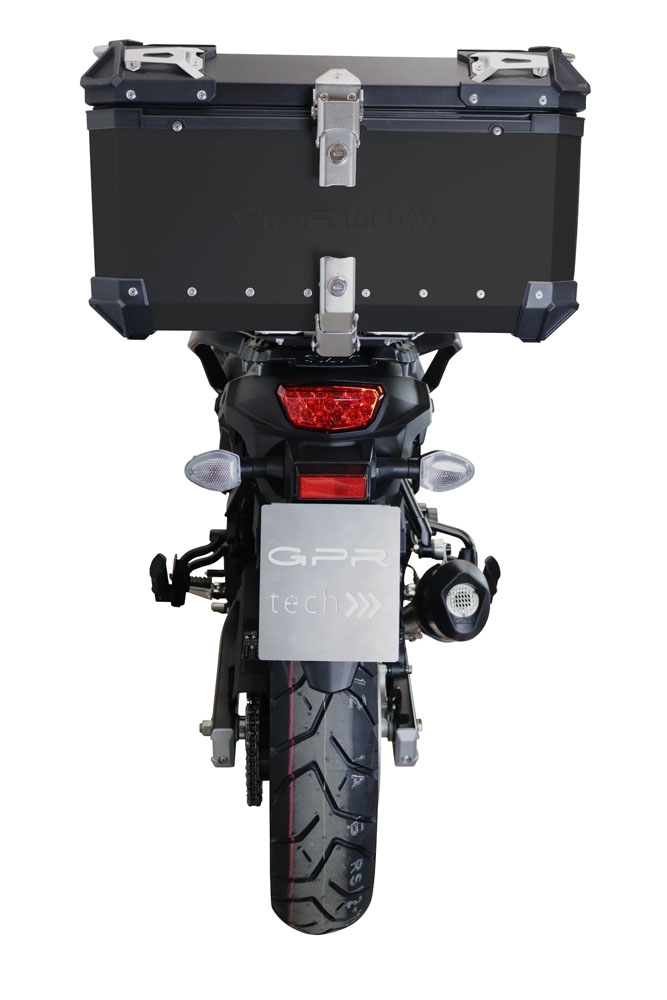 Topkoffer GPR TECH compatibel met  Suzuki V-Strom Dl 650 2017/2020 e4 Alüminyum üst kasa, siyah renk ve özel plaka dahildir Kapasite Litre 55