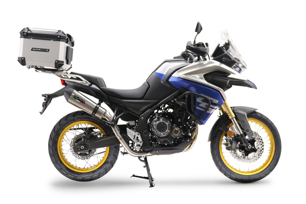 Topkoffer GPR TECH compatibel met  Voge 525DSX 2023/2025 e5 Alüminyum üst çanta, özel plaka dahil gümüş rengi Kapasite Litre 55