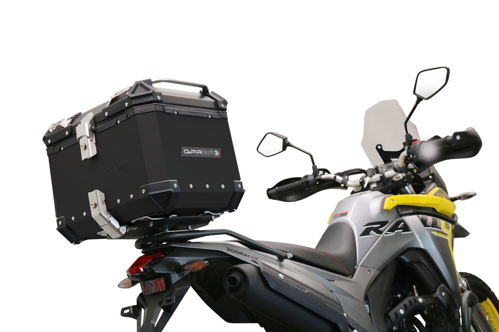 Topkoffer GPR TECH compatibel met  Voge 300Rally 2022/2024 e5 Alüminyum üst kasa, siyah renk ve özel plaka dahildir Kapasite Litre 35