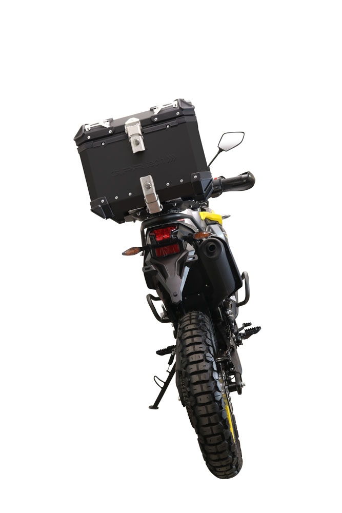 Topkoffer GPR TECH compatibel met  Voge 300Rally 2022/2024 e5 Alüminyum üst kasa, siyah renk ve özel plaka dahildir Kapasite Litre 35