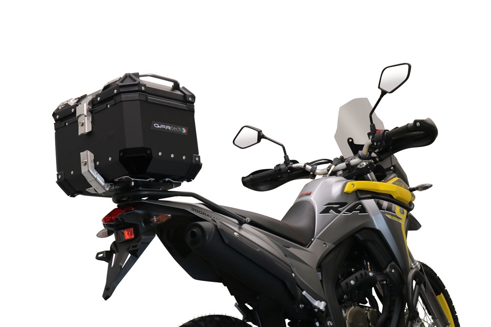 Topkoffer GPR TECH compatibel met  Voge 300Rally 2022/2024 e5 Alüminyum üst kasa, siyah renk ve özel plaka dahildir Kapasite Litre 26