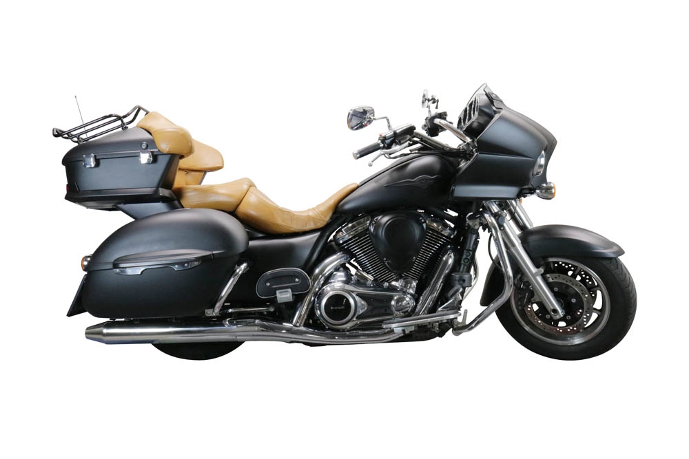 Egzoz ile uyumlu Kawasaki Vulcan VN 1700 Voyager ABS 2011-2016, Maxy Deeptone Cruiser, Homologe sistem Susturucu ve özel bağlantı borusu 
