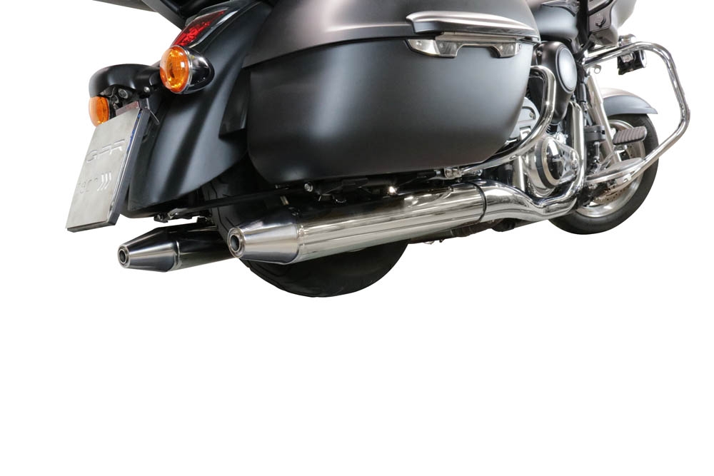 Egzoz ile uyumlu Kawasaki Vulcan VN 1700 Voyager ABS 2011-2016, Maxy Deeptone Cruiser, Homologe sistem Susturucu ve özel bağlantı borusu 