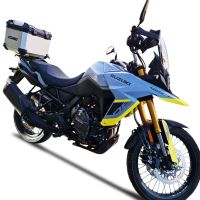 Topkoffer GPR TECH compatibel met  Suzuki V-STROM DL 800 DE - SE 2023-2025 e5 Alüminyum üst çanta, özel plaka dahil gümüş rengi Kapasite Litre 35