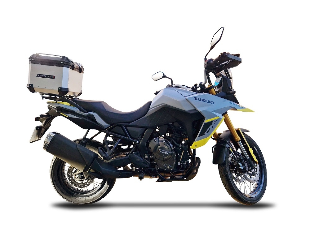 Topkoffer GPR TECH compatibel met  Suzuki V-Strom Dl 650 2017/2020 e4 Alüminyum üst çanta, özel plaka dahil gümüş rengi Kapasite Litre 45