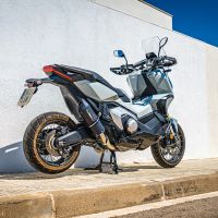 Egzoz ile uyumlu Honda X-Adv 750 2021-2024, Furore Evo4 Nero, Egzoz yasal, onaylı, çıkarılabilir db killer ve bağlantı borulu susturucu 