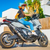 Egzoz ile uyumlu Honda Forza 750 2021-2024, M3 Titanium Natural, Egzoz yasal, onaylı, çıkarılabilir db killer ve bağlantı borulu susturucu 