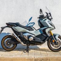 Egzoz ile uyumlu Honda Forza 750 2021-2024, M3 Titanium Natural, Egzoz yasal, onaylı, çıkarılabilir db killer ve bağlantı borulu susturucu 