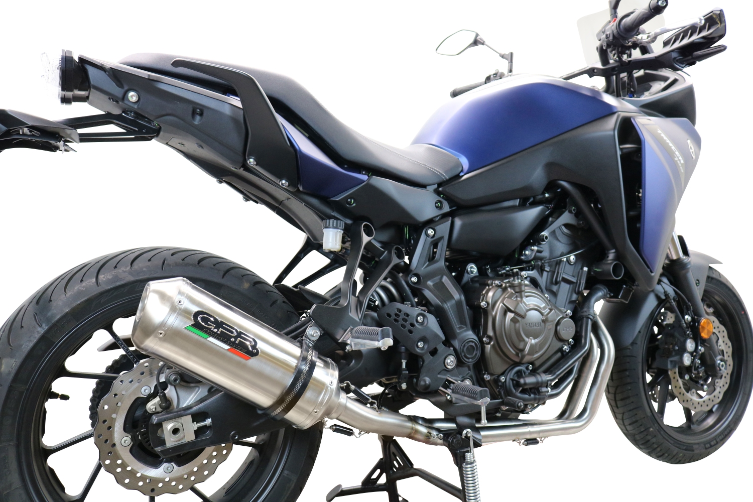 Egzoz ile uyumlu Yamaha Tracer 7 2021-2024, Satinox , Homologe edilmemiş dbkiller ile yarış sistemi Tam hat, susturucu artı toplayıcı 