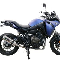 Egzoz ile uyumlu Yamaha Tracer 7 2021-2024, Satinox , Homologe edilmemiş dbkiller ile yarış sistemi Tam hat, susturucu artı toplayıcı 