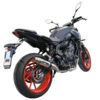 Egzoz ile uyumlu Yamaha Mt-07 2021-2024, Deeptone Inox, Yalnızca gürültü için onaylanan sistem, AB dışındaki pazarlar için geçerlidir Tam hat, susturucu artı toplayıcı 