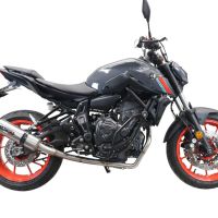 Egzoz ile uyumlu Yamaha Mt-07 2021-2024, M3 Inox , Yalnızca gürültü için onaylanan sistem, AB dışındaki pazarlar için geçerlidir Tam hat, susturucu artı toplayıcı 