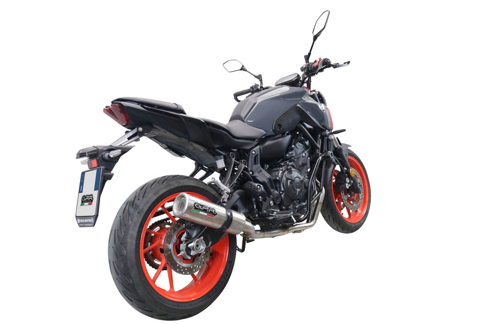 Egzoz ile uyumlu Yamaha Mt-07 2021-2024, M3 Inox , Yalnızca gürültü için onaylanan sistem, AB dışındaki pazarlar için geçerlidir Tam hat, susturucu artı toplayıcı 