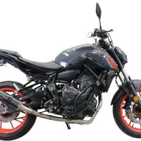 Egzoz ile uyumlu Yamaha Mt-07 2021-2024, M3 Poppy , Yalnızca gürültü için onaylanan sistem, AB dışındaki pazarlar için geçerlidir Tam hat, susturucu artı toplayıcı 