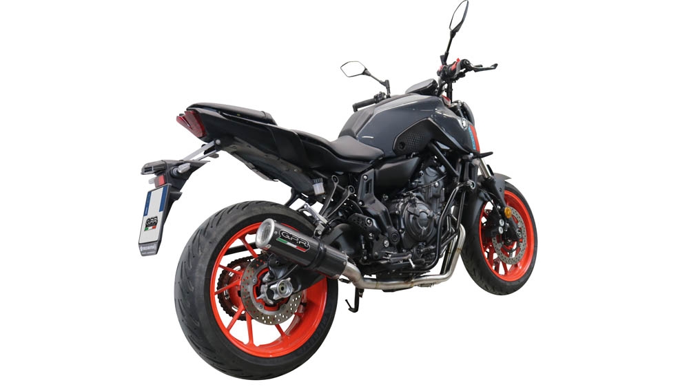 Egzoz ile uyumlu Yamaha Mt-07 2021-2024, M3 Poppy , Yalnızca gürültü için onaylanan sistem, AB dışındaki pazarlar için geçerlidir Tam hat, susturucu artı toplayıcı 