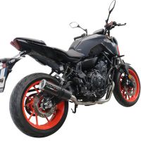 Egzoz ile uyumlu Yamaha Mt-07 2021-2024, M3 Poppy , Yalnızca gürültü için onaylanan sistem, AB dışındaki pazarlar için geçerlidir Tam hat, susturucu artı toplayıcı 