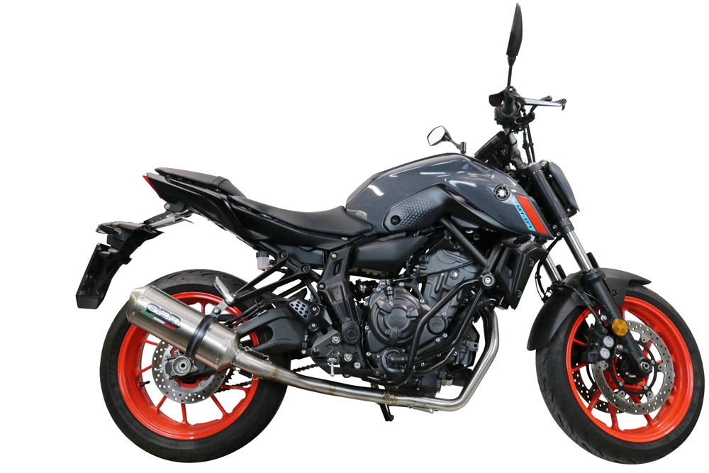 Egzoz ile uyumlu Yamaha Mt-07 2021-2024, Satinox , Homologe edilmemiş dbkiller ile yarış sistemi Tam hat, susturucu artı toplayıcı 