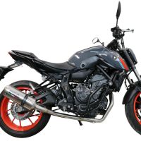 Egzoz ile uyumlu Yamaha Mt-07 2021-2024, Satinox , Homologe edilmemiş dbkiller ile yarış sistemi Tam hat, susturucu artı toplayıcı 