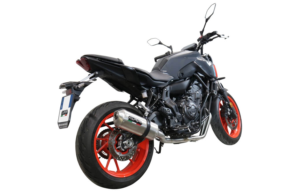 Egzoz ile uyumlu Yamaha Mt-07 2021-2024, Satinox , Homologe edilmemiş dbkiller ile yarış sistemi Tam hat, susturucu artı toplayıcı 