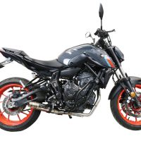 Egzoz ile uyumlu Yamaha Mt-07 2021-2024, Deeptone Inox, Yalnızca gürültü için onaylanan sistem, AB dışındaki pazarlar için geçerlidir Tam hat, susturucu artı toplayıcı 