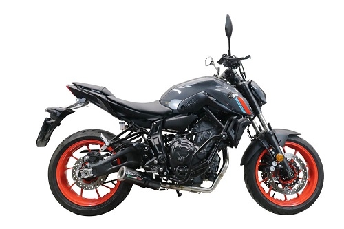 Exhaust compatible with Yamaha Mt-07 2021-2024, M3 Black Titanium, full system exhaust legal for UK and non-EU countries including removable db killer 