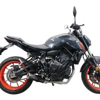 Exhaust compatible with Yamaha Mt-07 2021-2024, M3 Black Titanium, full system exhaust legal for UK and non-EU countries including removable db killer 