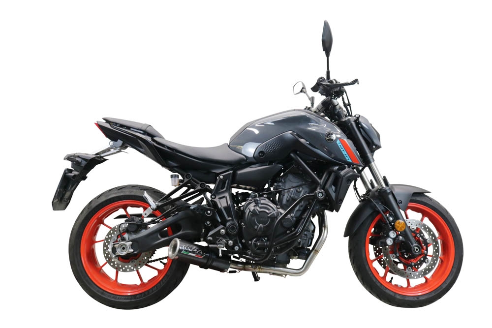 Exhaust compatible with Yamaha Mt-07 2021-2024, M3 Poppy , full system exhaust legal for UK and non-EU countries including removable db killer 