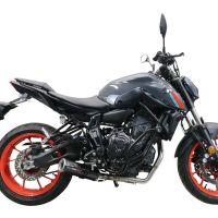 Exhaust compatible with Yamaha Mt-07 2021-2024, M3 Poppy , full system exhaust legal for UK and non-EU countries including removable db killer 
