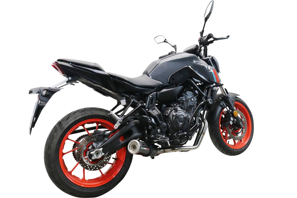 Exhaust compatible with Yamaha Mt-07 2021-2024, M3 Poppy , full system exhaust legal for UK and non-EU countries including removable db killer 
