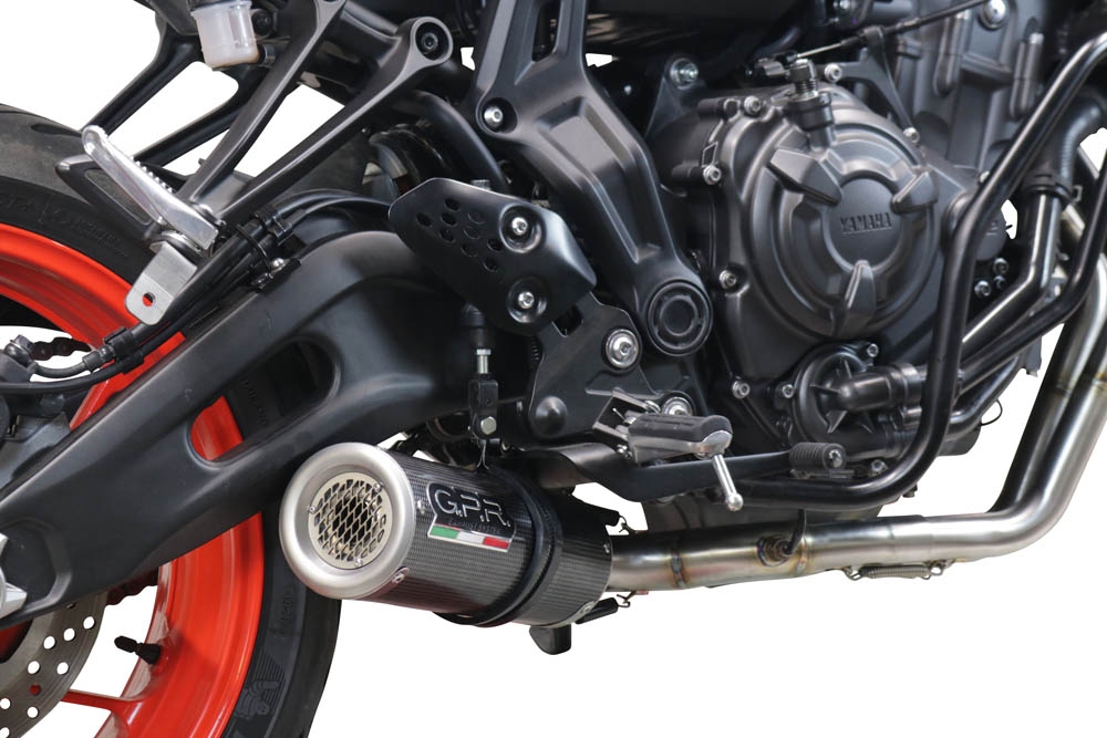 Exhaust compatible with Yamaha Mt-07 2021-2024, M3 Poppy , full system exhaust legal for UK and non-EU countries including removable db killer 