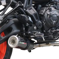 Exhaust compatible with Yamaha Mt-07 2021-2024, M3 Poppy , full system exhaust legal for UK and non-EU countries including removable db killer 