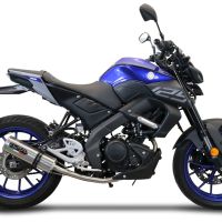 Exhaust compatible with Yamaha Mt 125 2021-2025, M3 Black Titanium, full system exhaust legal for UK and non-EU countries including removable db killer 
