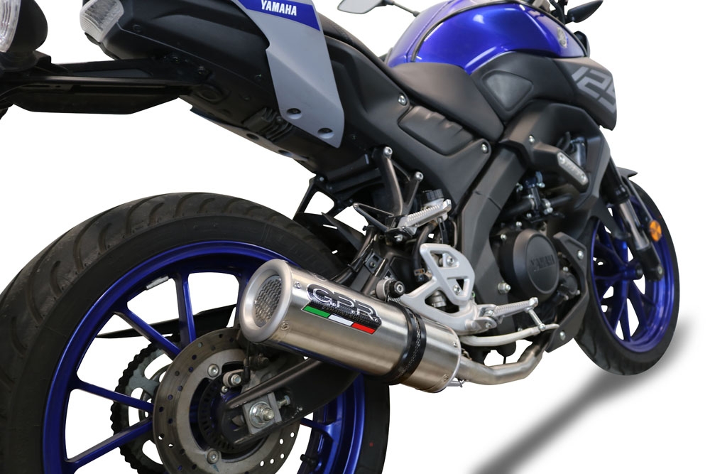 Exhaust compatible with Yamaha Mt 125 2021-2025, M3 Black Titanium, full system exhaust legal for UK and non-EU countries including removable db killer 