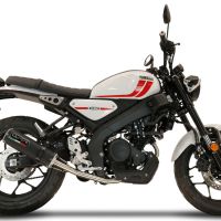 Exhaust compatible with Yamaha XSR 125 2021-2025, M3 Black Titanium, full system exhaust legal for UK and non-EU countries including removable db killer 