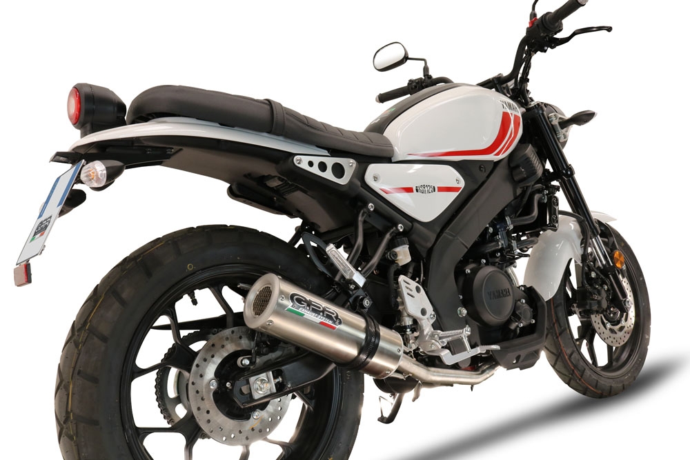 Egzoz ile uyumlu Yamaha XSR 125 2021-2025, M3 Inox , Yalnızca gürültü için onaylanan sistem, AB dışındaki pazarlar için geçerlidir Tam hat, susturucu artı toplayıcı 