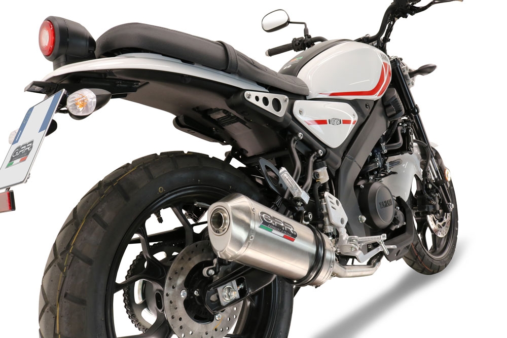 Exhaust compatible with Yamaha XSR 125 2021-2025, Satinox , full system exhaust legal for UK and non-EU countries including removable db killer 