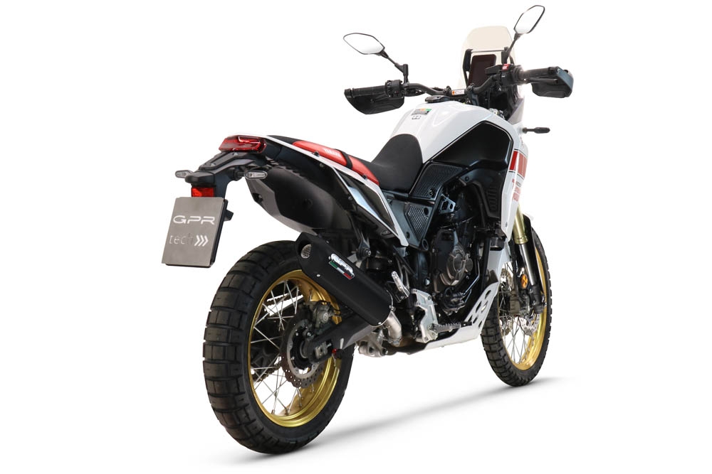 Egzoz ile uyumlu Yamaha Tenere 700 2019-2020, Furore Evo4 Nero, Egzoz yasal, onaylı, çıkarılabilir db killer ve bağlantı borulu susturucu 