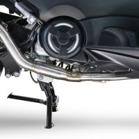 Egzoz ile uyumlu Yamaha T-Max 560 2020-2021, Furore Nero, Yalnızca gürültü için onaylanan sistem, AB dışındaki pazarlar için geçerlidir Tam hat, susturucu artı toplayıcı 
