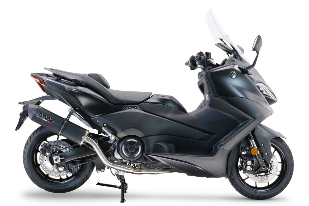 Egzoz ile uyumlu Yamaha T-Max 560 2022-2024, Furore Nero, Yalnızca gürültü için onaylanan sistem, AB dışındaki pazarlar için geçerlidir Tam hat, susturucu artı toplayıcı 