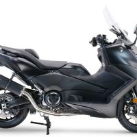 Egzoz ile uyumlu Yamaha T-Max 560 2022-2024, Furore Nero, Yalnızca gürültü için onaylanan sistem, AB dışındaki pazarlar için geçerlidir Tam hat, susturucu artı toplayıcı 