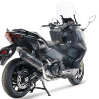Egzoz ile uyumlu Yamaha T-Max 560 2022-2024, Furore Nero, Yalnızca gürültü için onaylanan sistem, AB dışındaki pazarlar için geçerlidir Tam hat, susturucu artı toplayıcı 